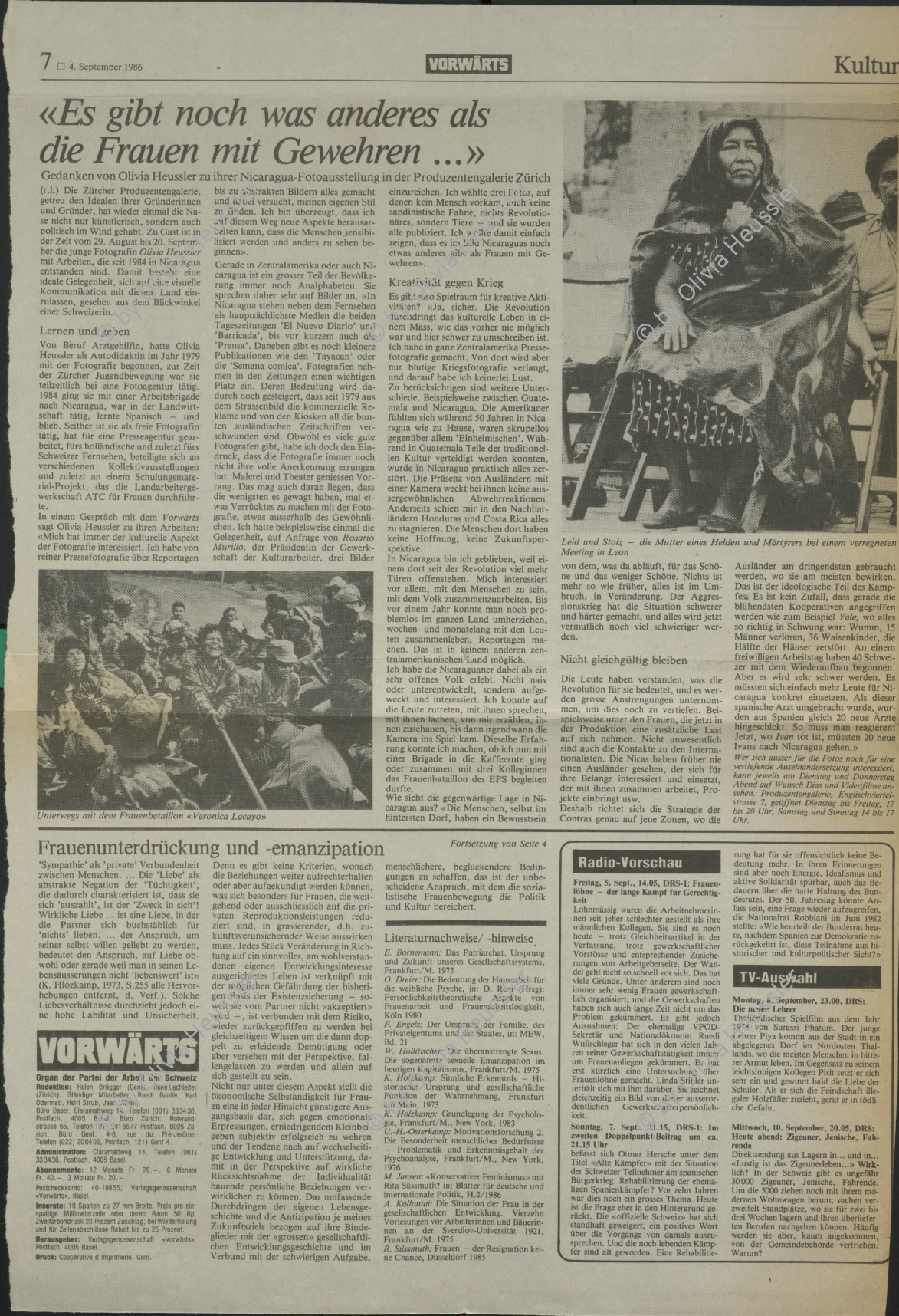 Image of sheet 19850320 photo 27: Die Soldatinnen des sandinistischen Frauenbataillon «Veronica Lacayo» kehren von der Front nach Hause zurück, Leon Nicaragua 1985.